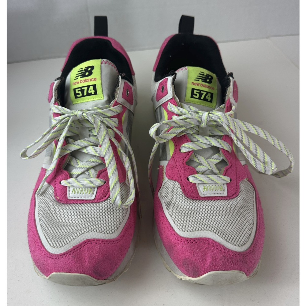 New Balance 574 Running Sneakers Green White Pink Glow Shoes Women's US Size 11 - Picture 15 of 15